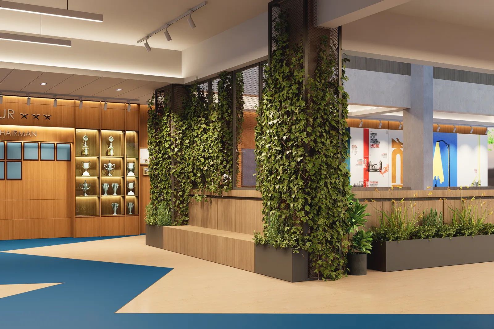 BISC (Nirjhor) Common Area Interior, Nirjhor Residential Area, Dhaka Cantonment – Begrünte Stützen, Bild 6 von 8