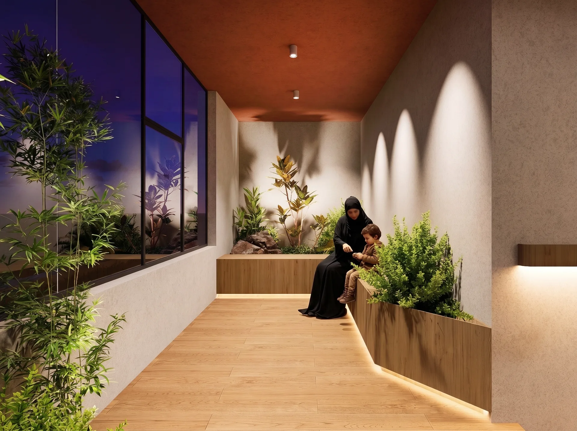 Yashfeen Hospital — Garden corridor, Shewrapara, Dhaka
